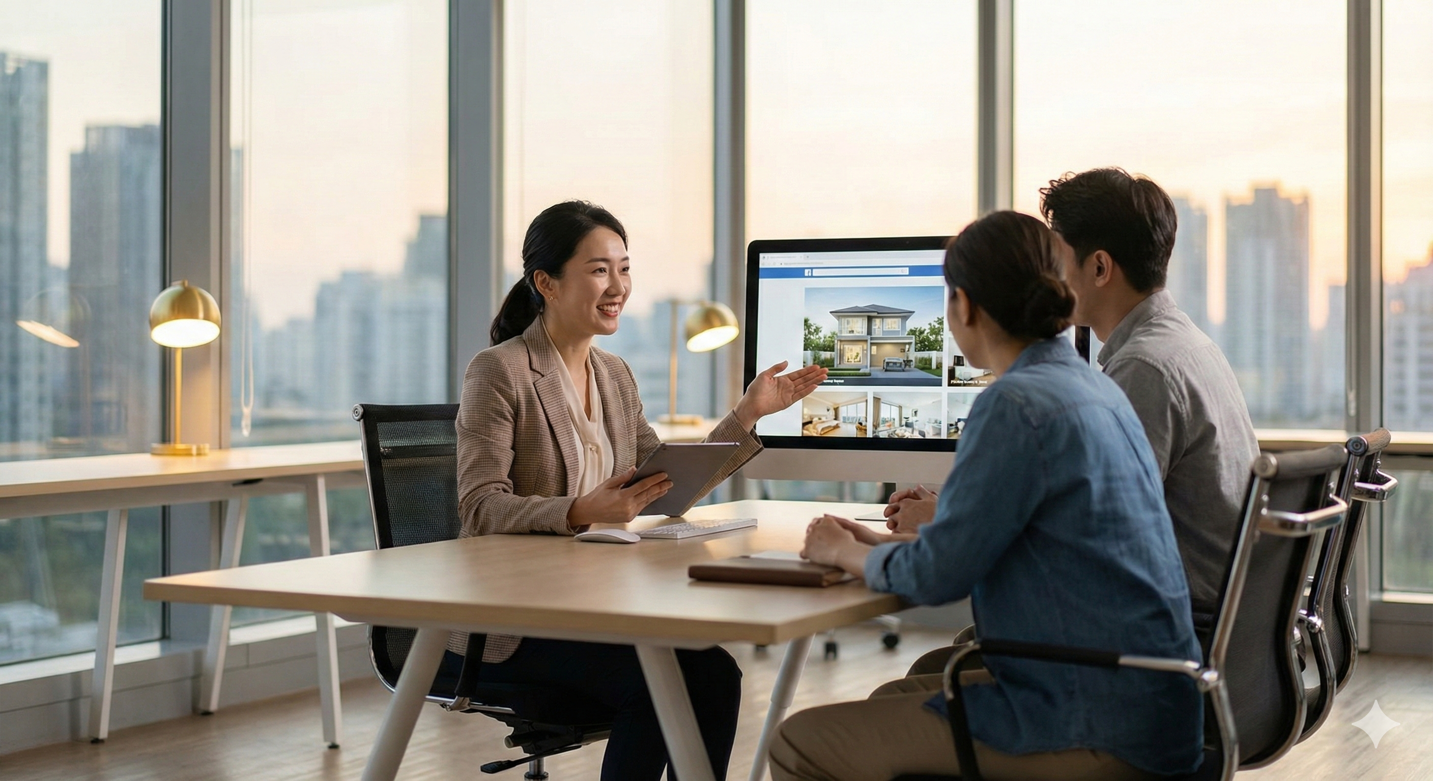 Real estate agent helping clients find their perfect home